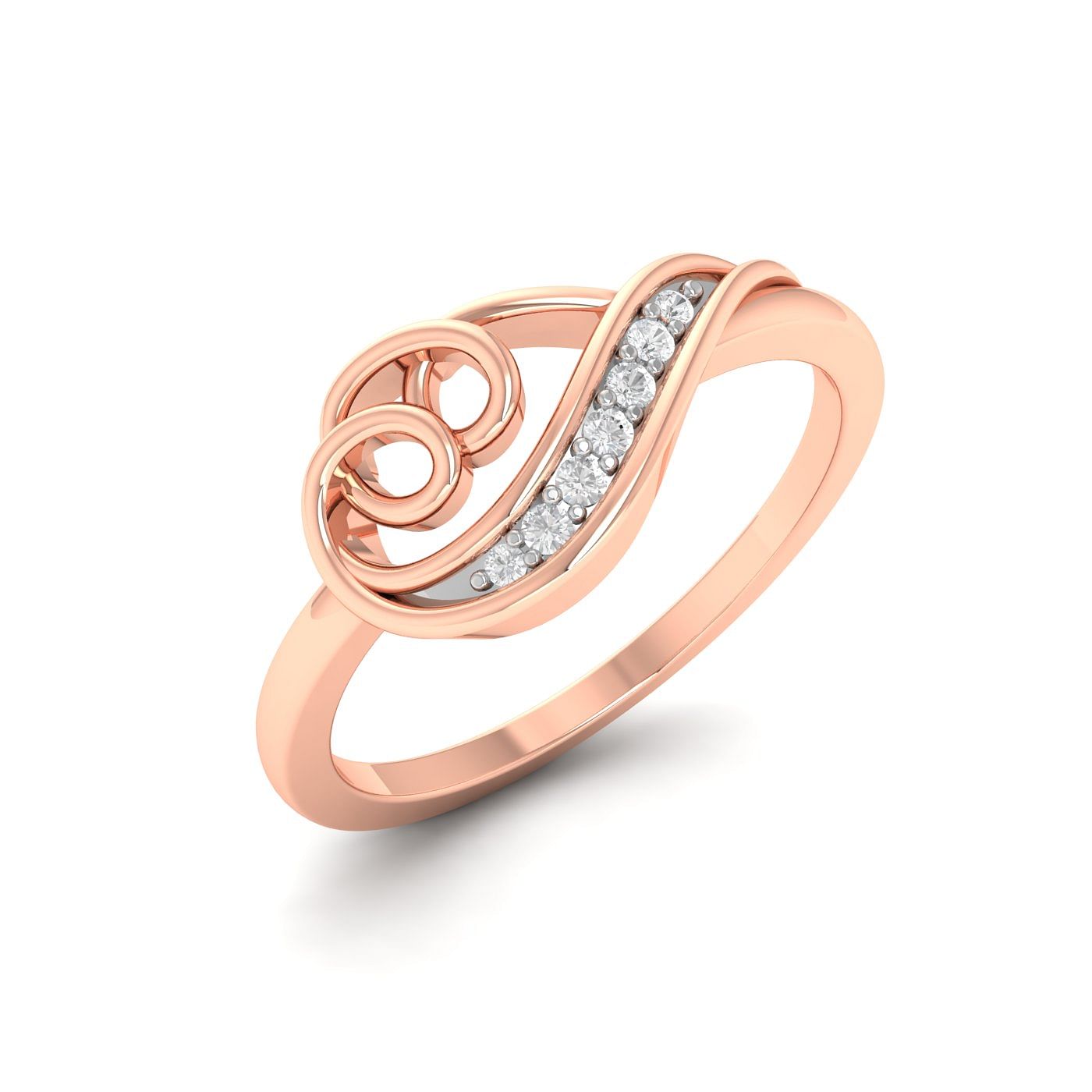 18k Rose Gold Miya Diamond Office Ring For Women