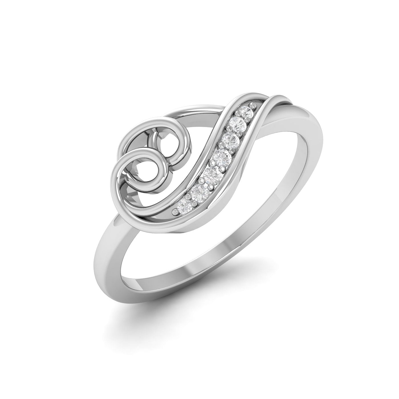 18k White Gold Miya Diamond Office Ring For Women