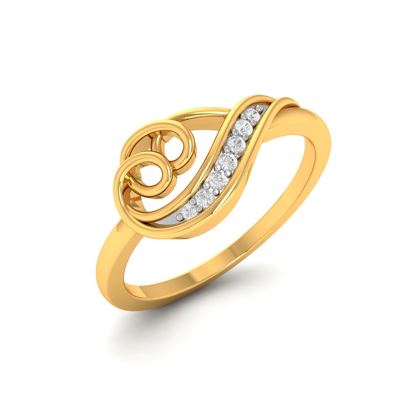 18k Yellow Gold Miya Diamond Office Ring For Women