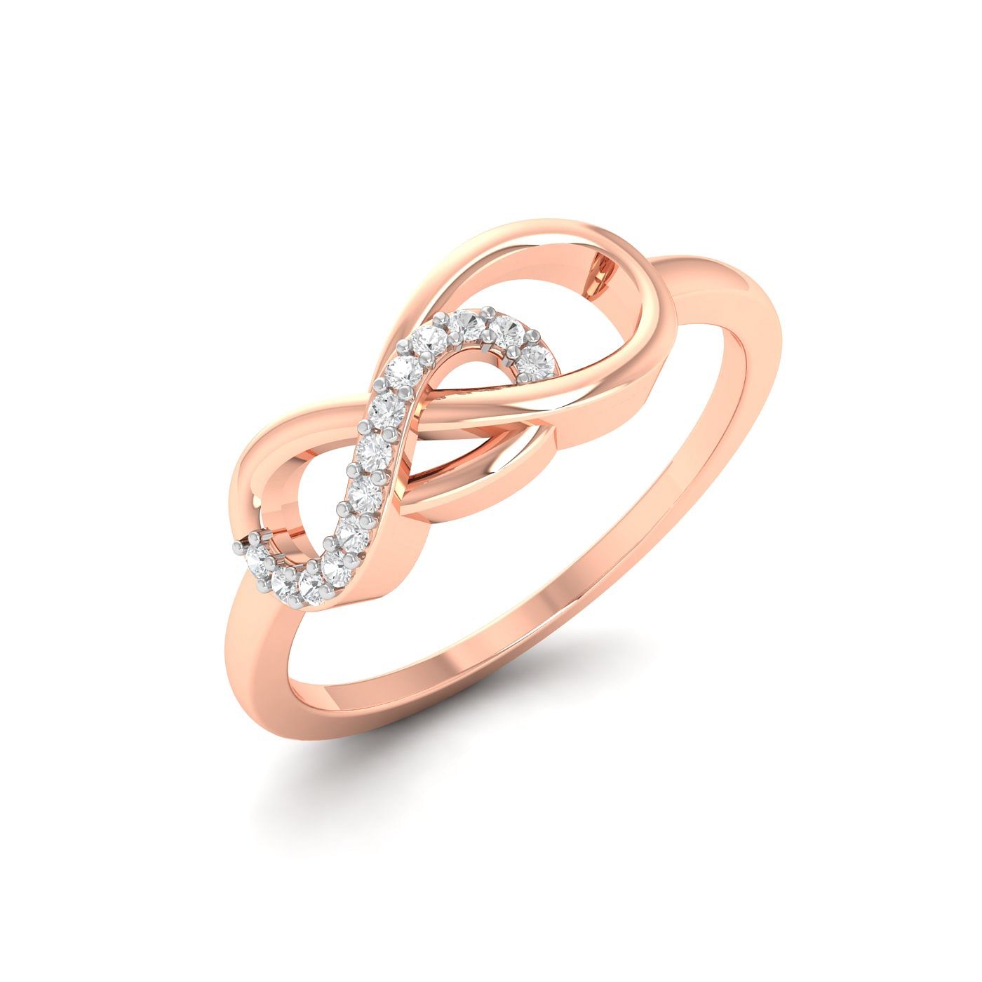 Modern Design Rose Gold Diamond Ring Infinity Century Diamond Ring For Women