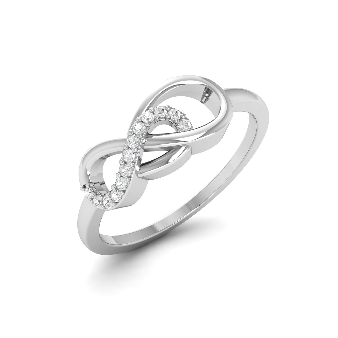 Modern Design White Gold Diamond Ring Infinity Century Diamond Ring For Women