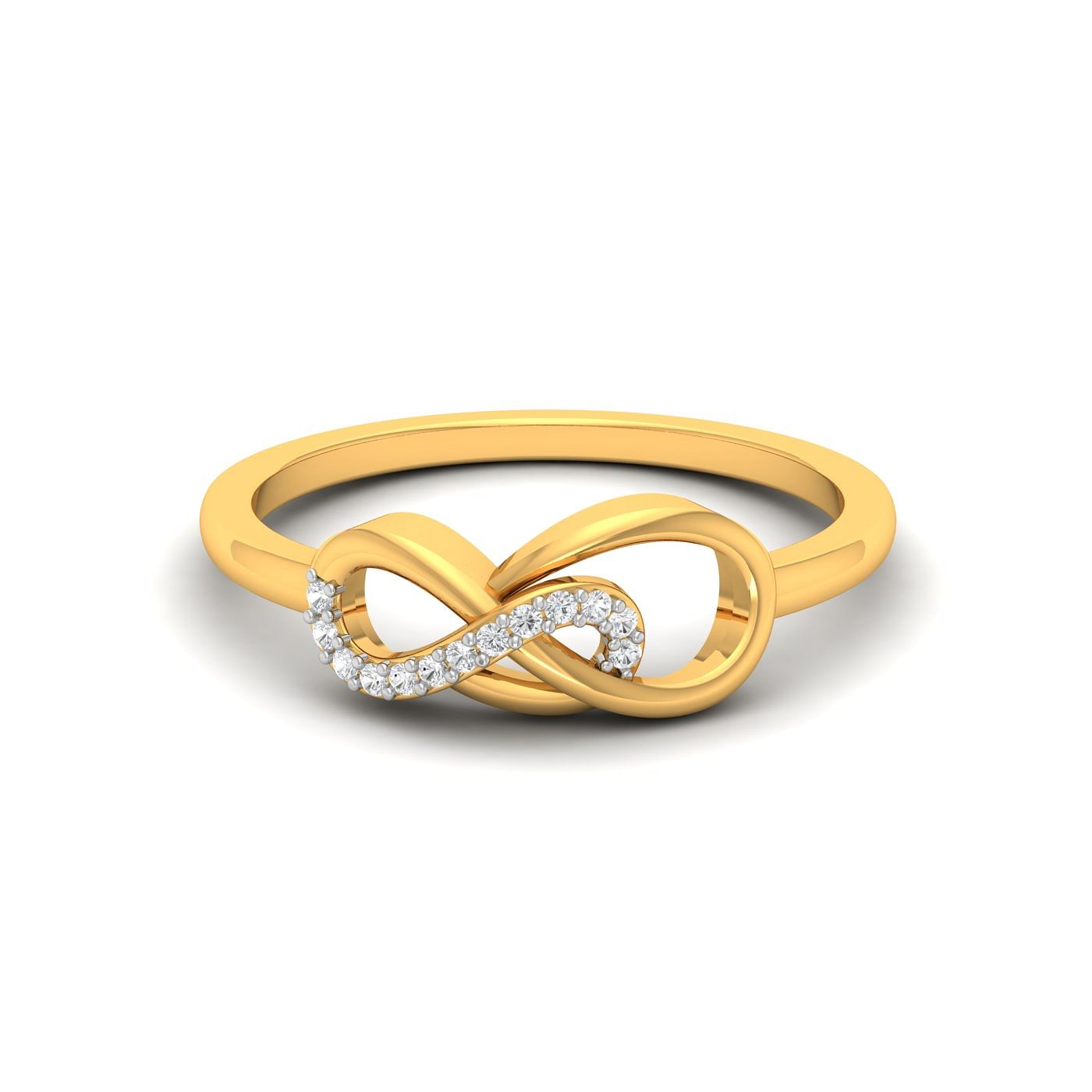 Modern Design Yellow Gold Diamond Ring Infinity Century Diamond Ring For Women