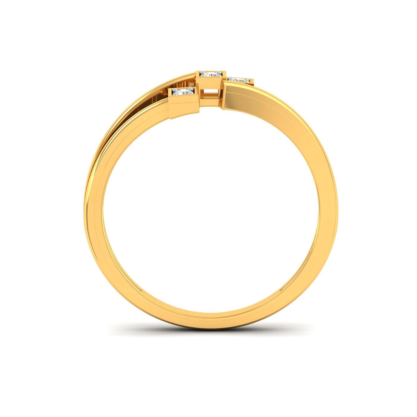 Office Wear Blocchi Delicate Diamond Ring With Yellow Gold