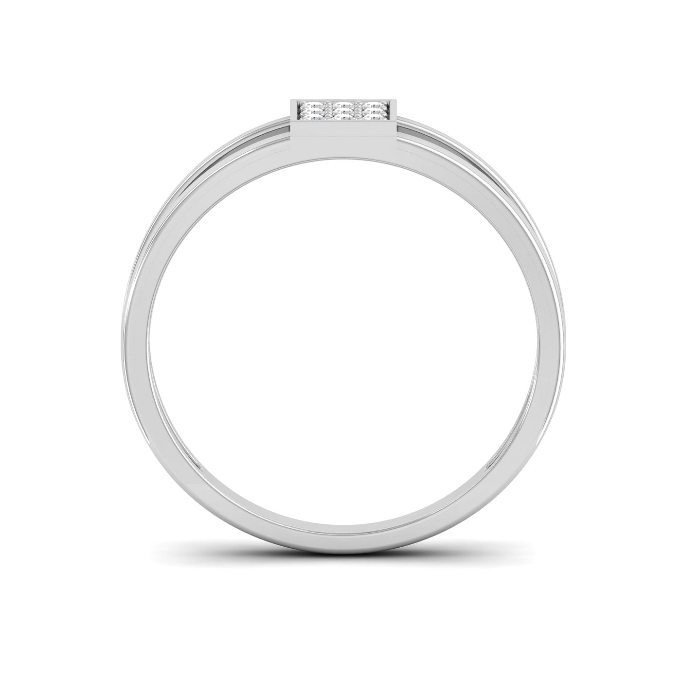 Kasten Double layer Band Ring For Daily Wear White Gold Metal