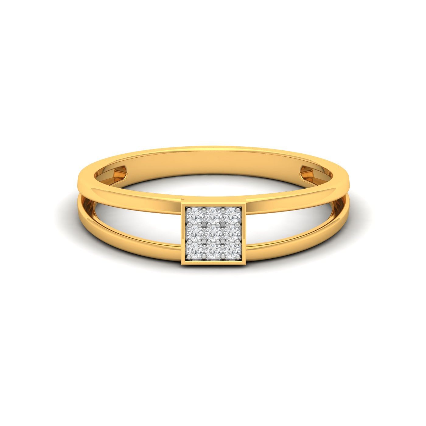 Kasten Double layer Band Ring For Daily Wear Yellow Gold Metal