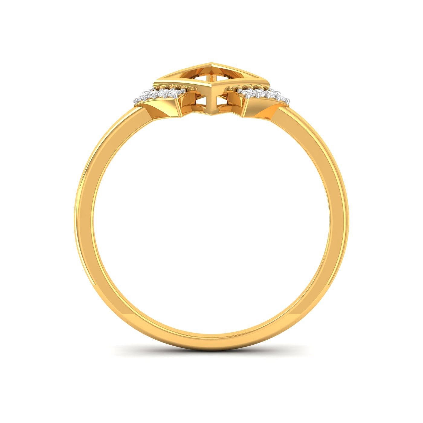 Yellow Gold Office Wear Aquilone Diamond Ring For Women