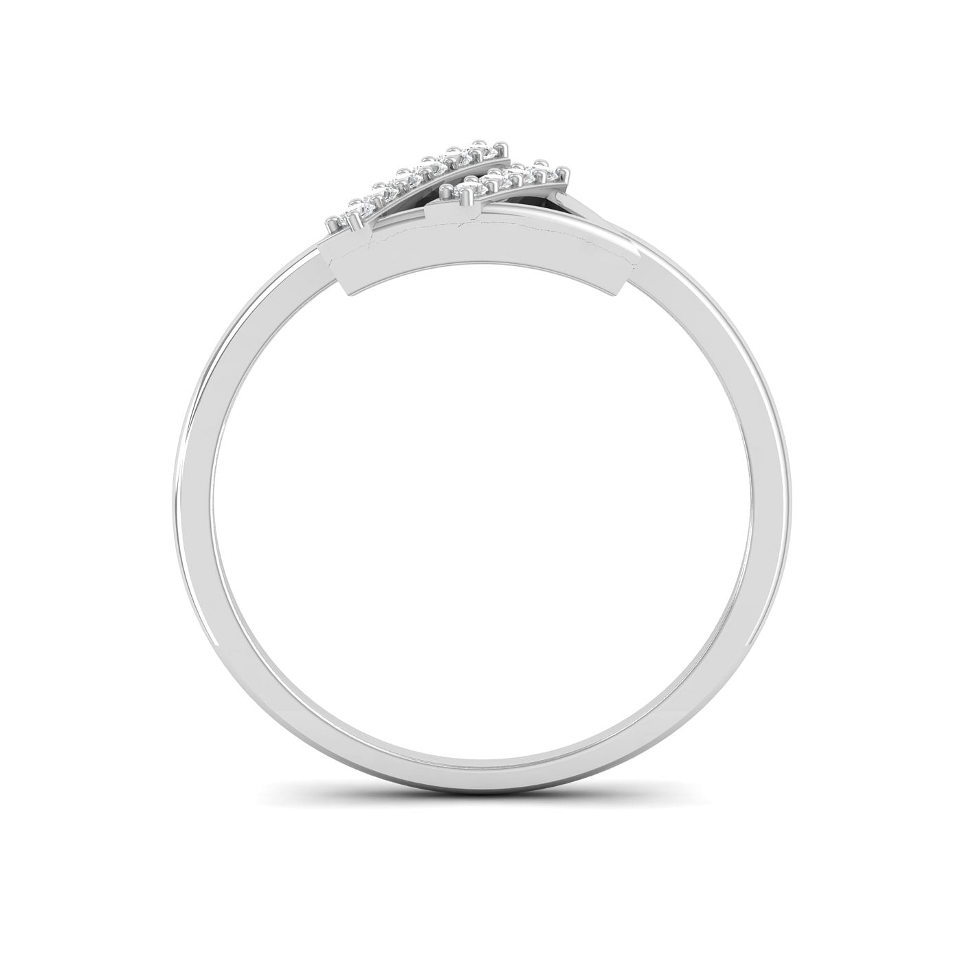 Dreieck Light weight Diamond Ring In White Gold