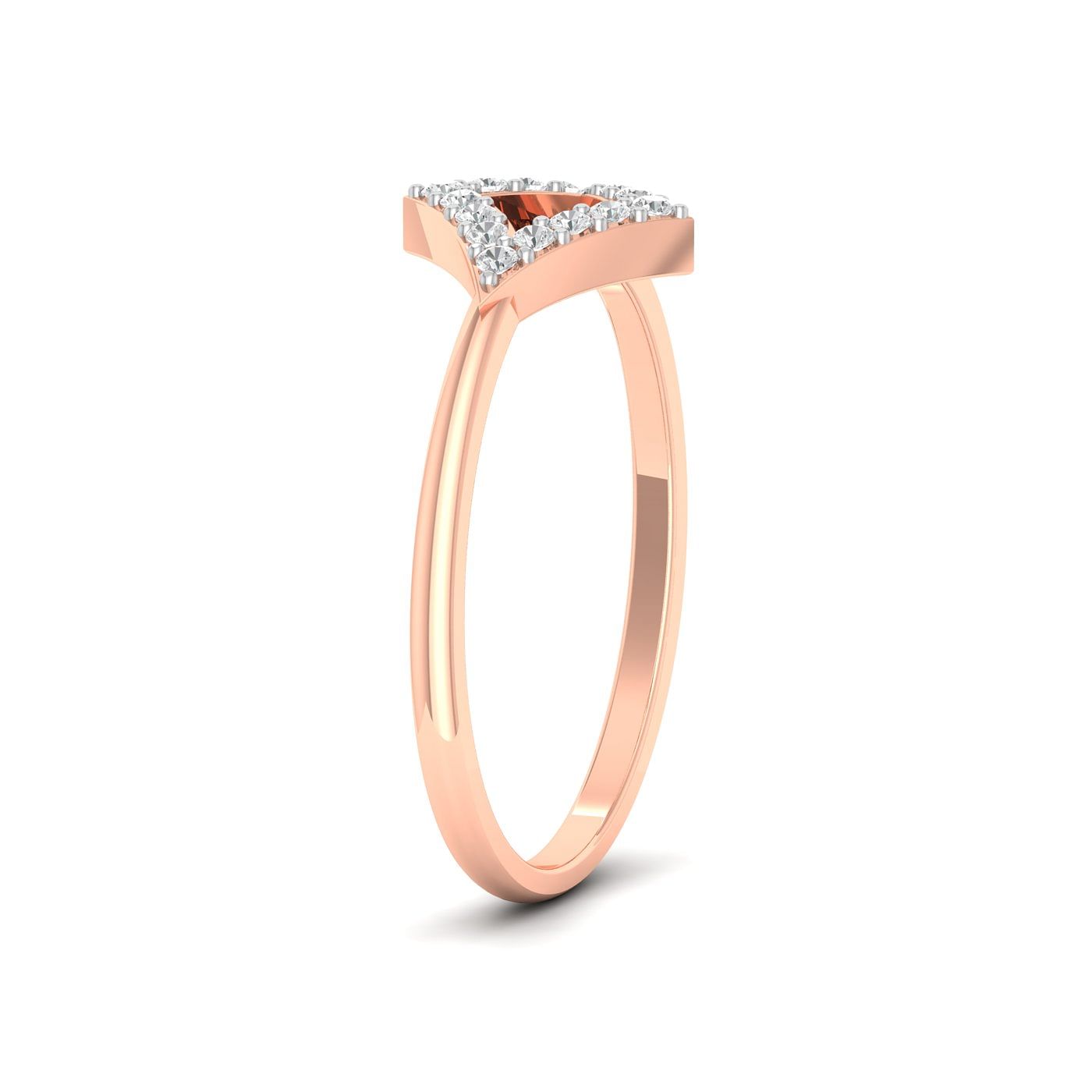 Cerf-Volant Diamond Ring Daily Wear Rose Gold Ring