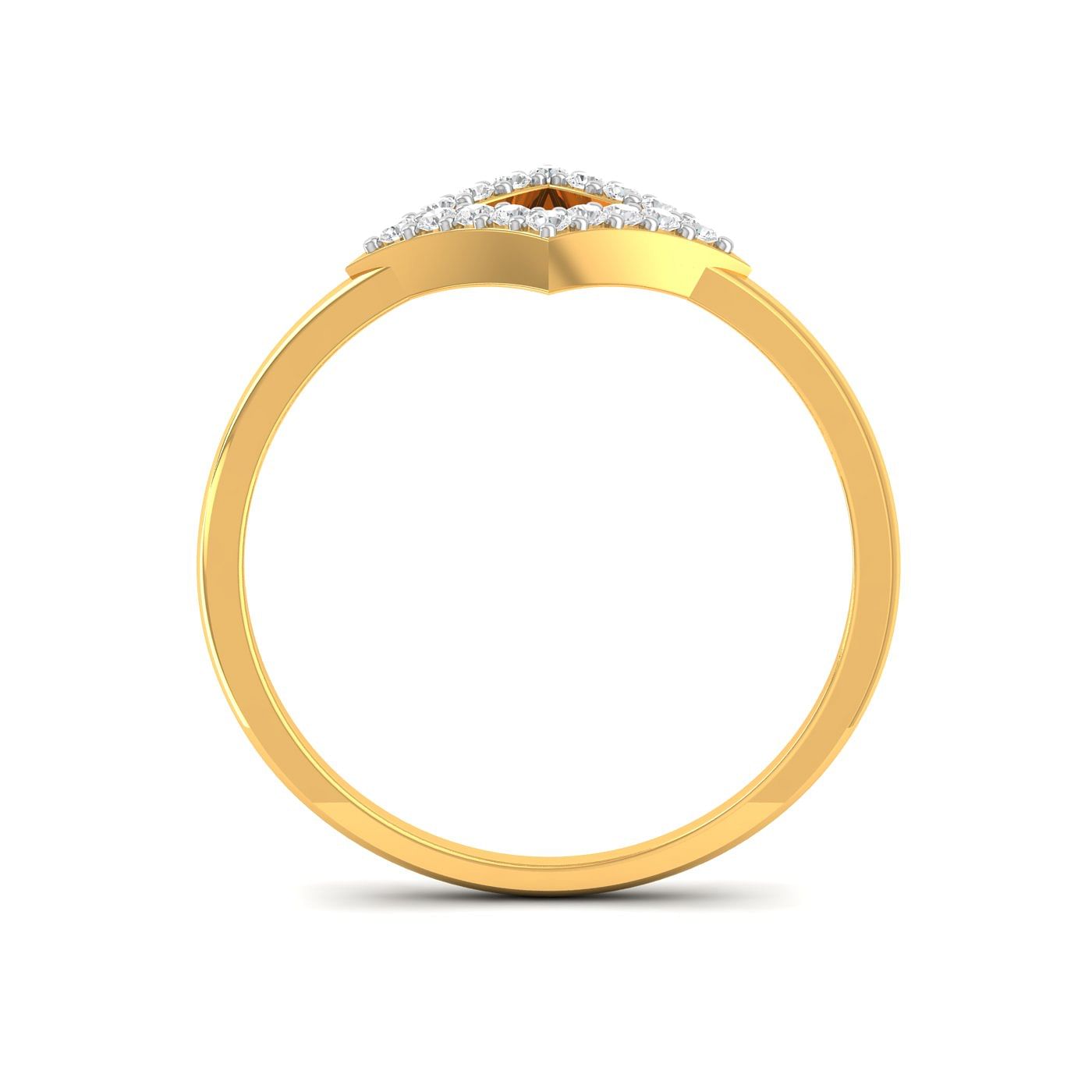 Cerf-Volant Diamond Ring Daily Wear Yellow Gold Ring