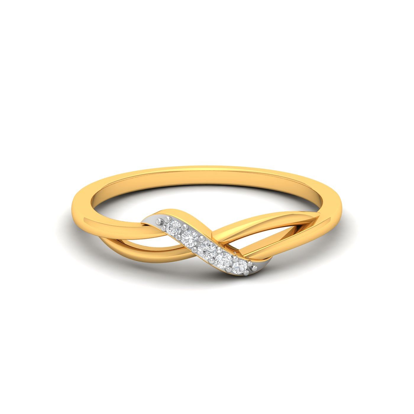 Summer Five Stone Diamond Ring For Yellow Gold Female