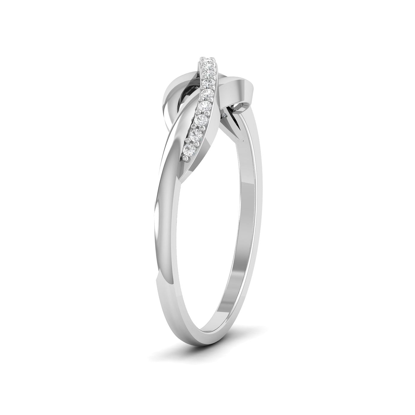 Wavy Diamond Delicate Ring White Gold For Daily Wear Or Gift