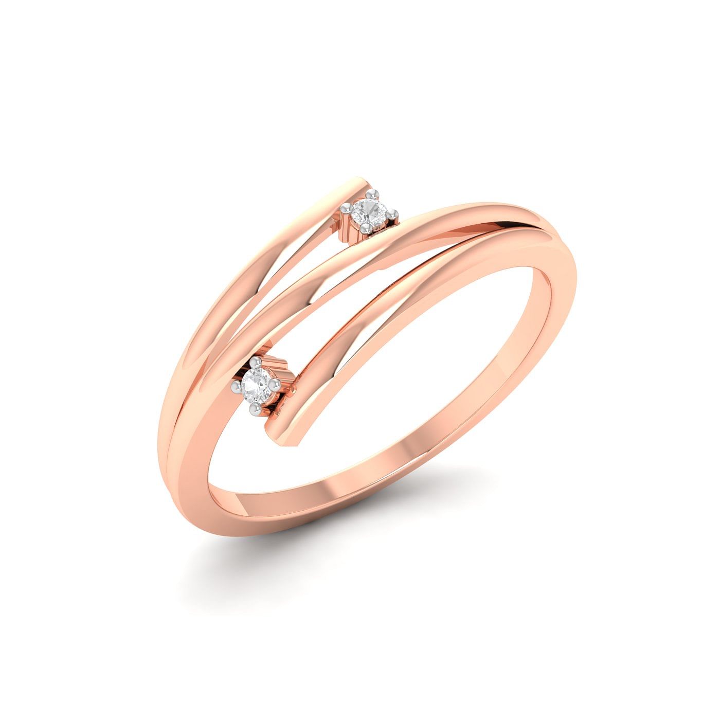 Rose Gold Two Stone Spring Diamond Ring Two Stone Spring Diamond Ring For Women