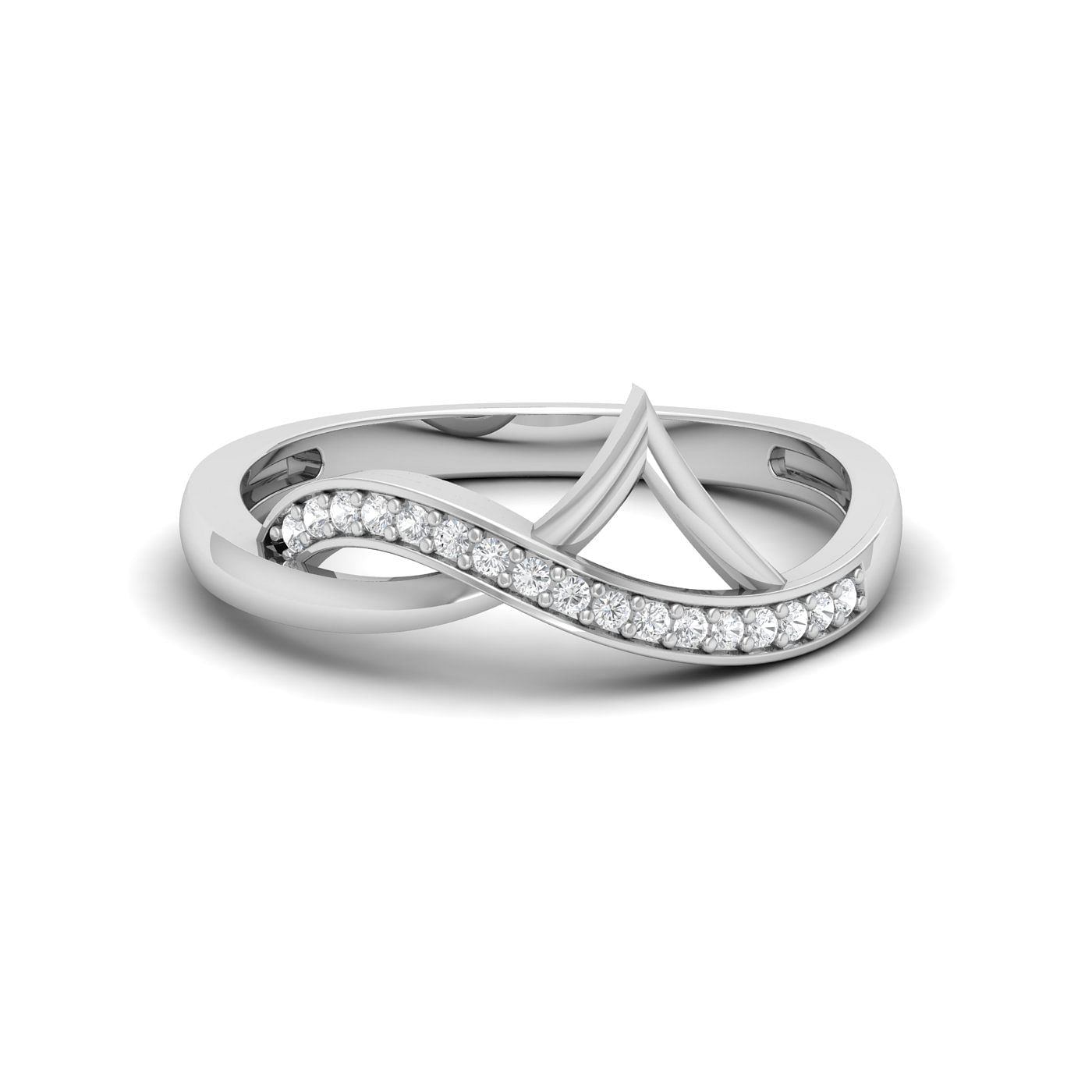 Modern Design White Gold Brianna Bell Diamond Ring For Women