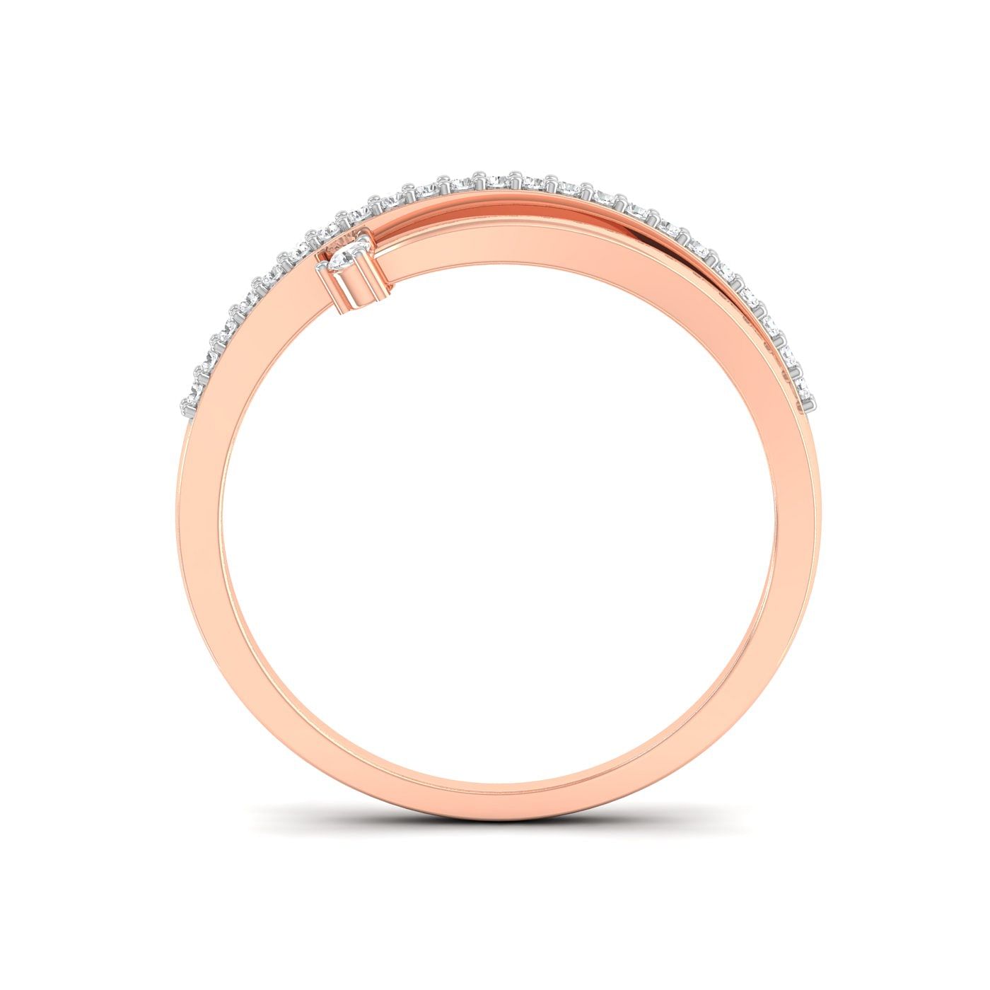 Half Eternity Spring Diamond Ring With Rose Gold For Gift For Her
