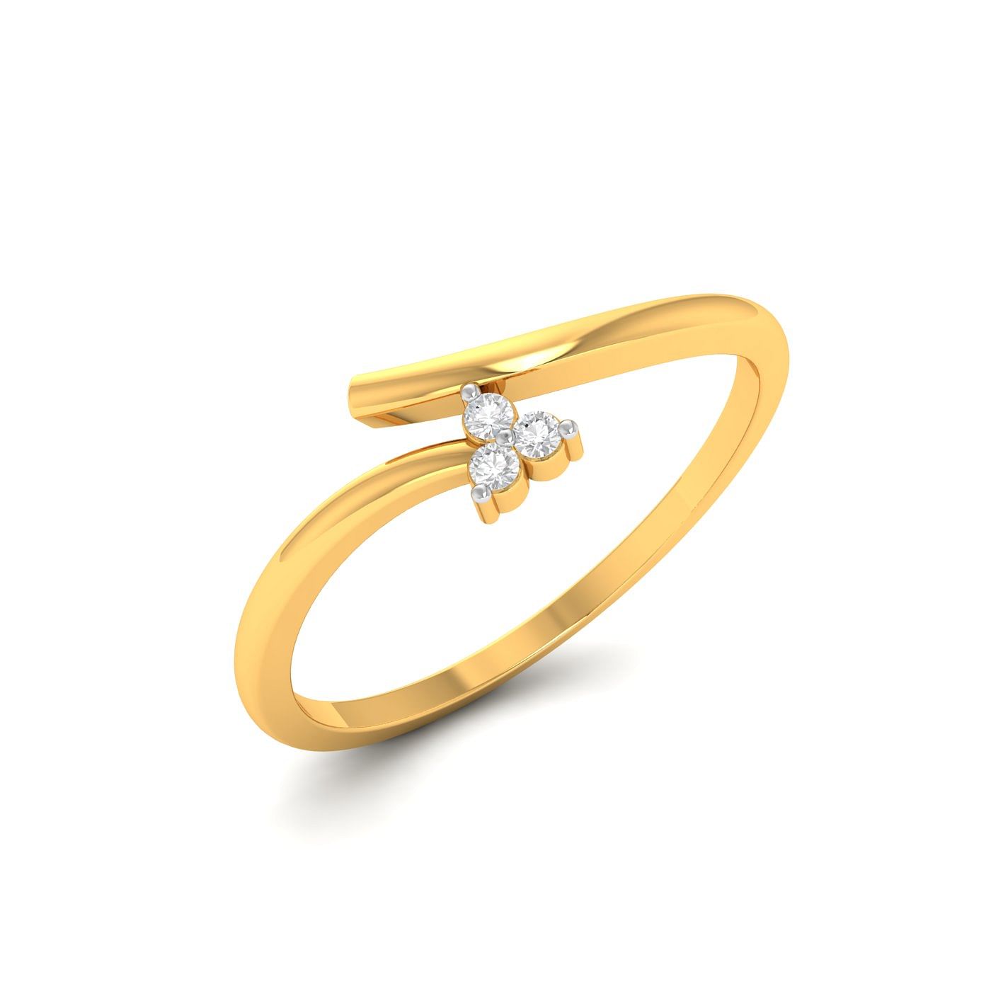 Light weight classic design Three Stone Delicate Diamond Ring for gift