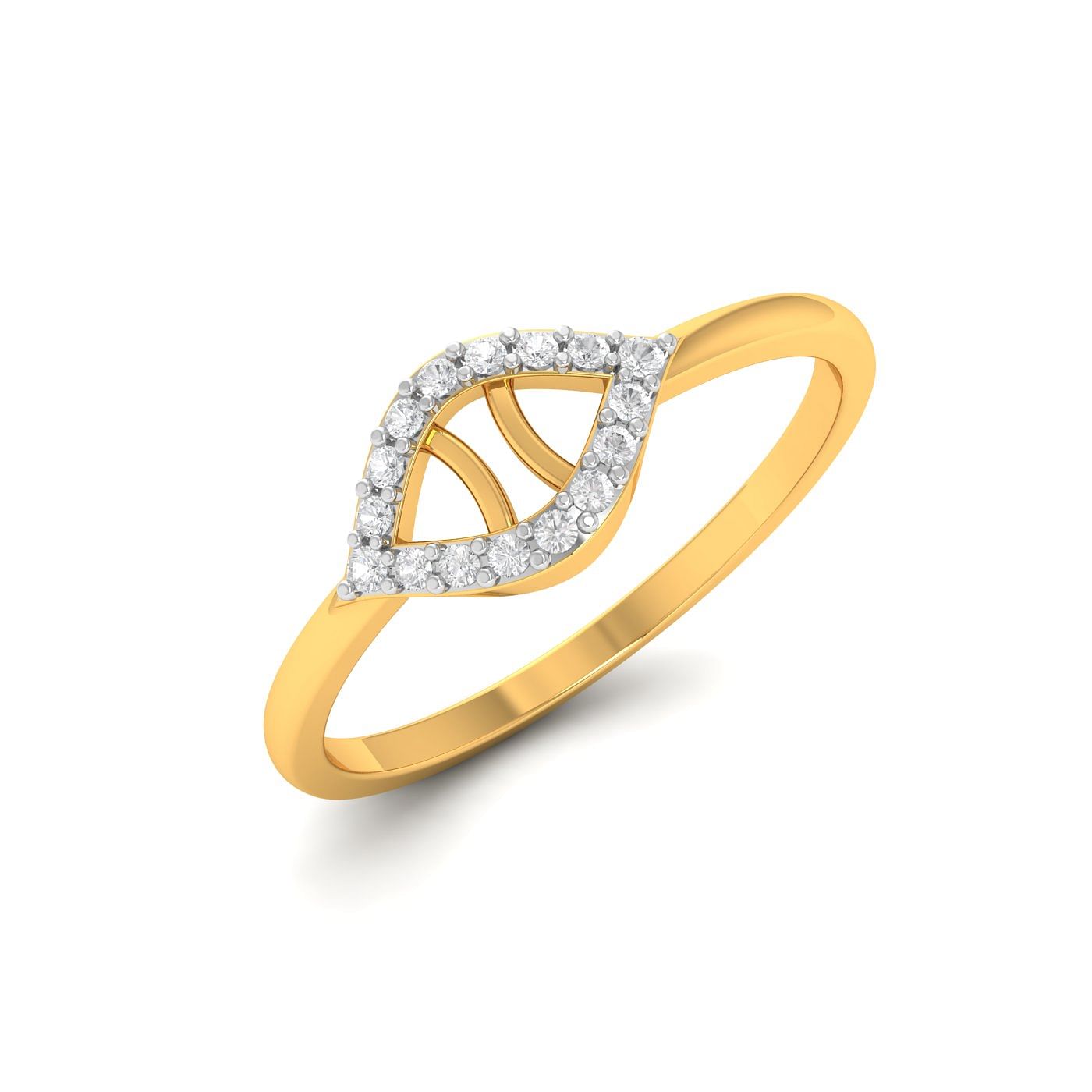 Leofe Design Diamond Ring Daily Wear Yellow Gold Ring
