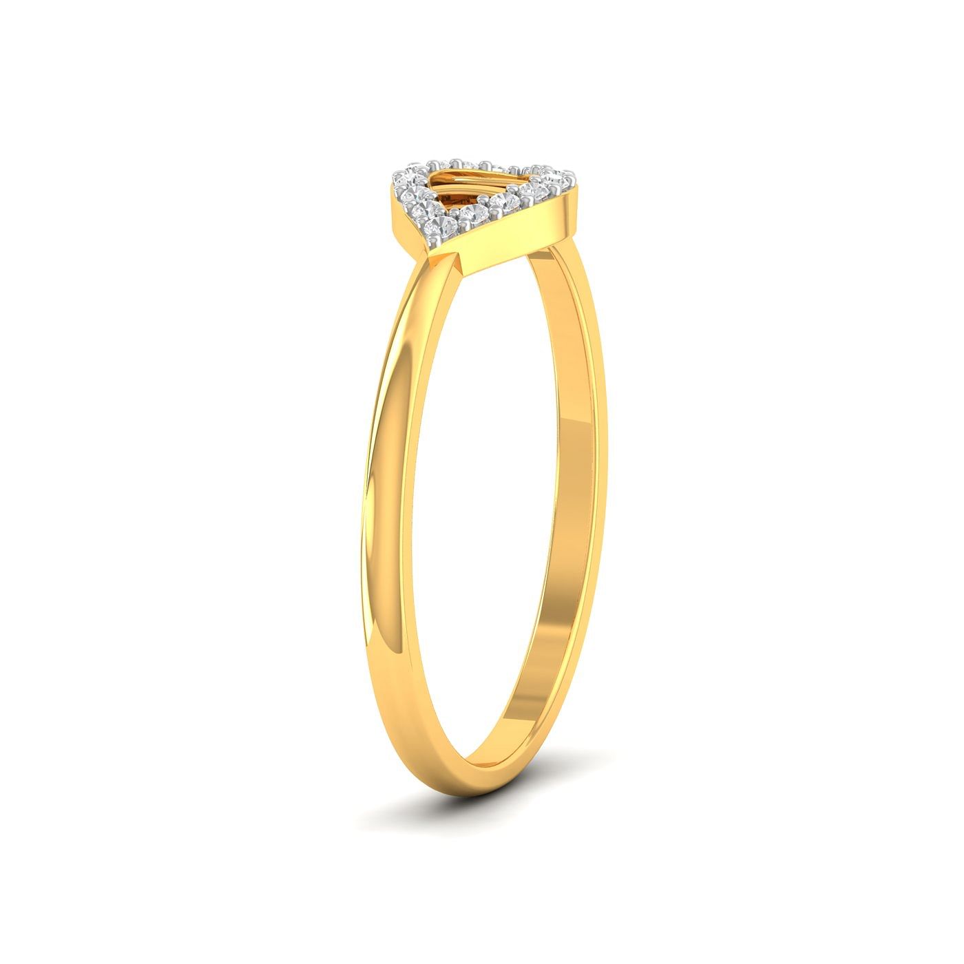 Leofe Design Diamond Ring Daily Wear Yellow Gold Ring