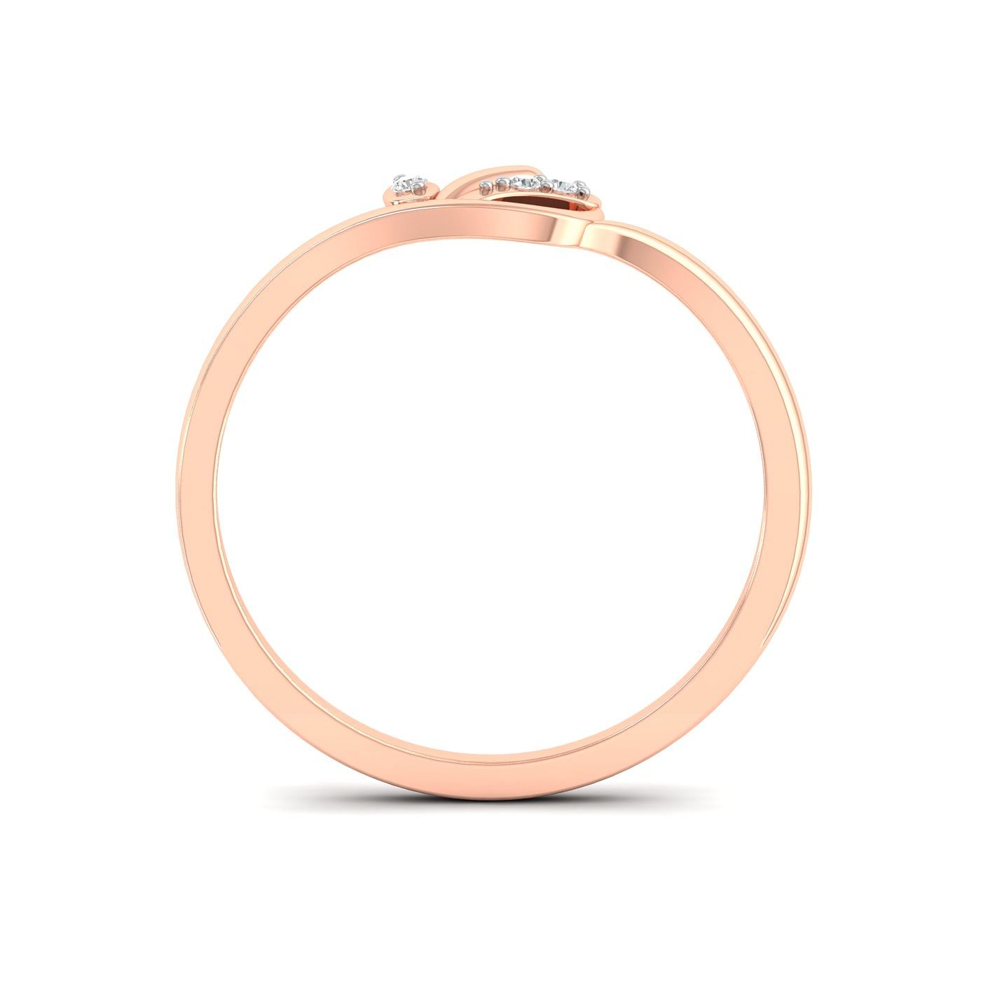 Light weight rose gold Appy Three Stone Diamond Ring for her
