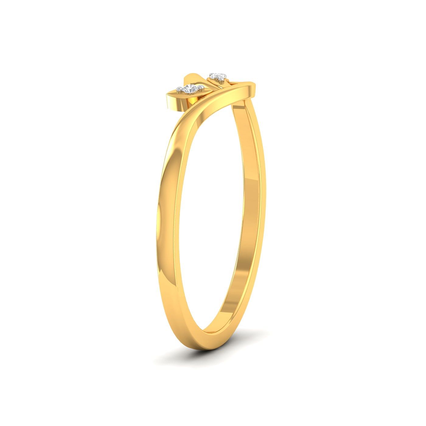 Light weight yellow gold Appy Three Stone Diamond Ring for her