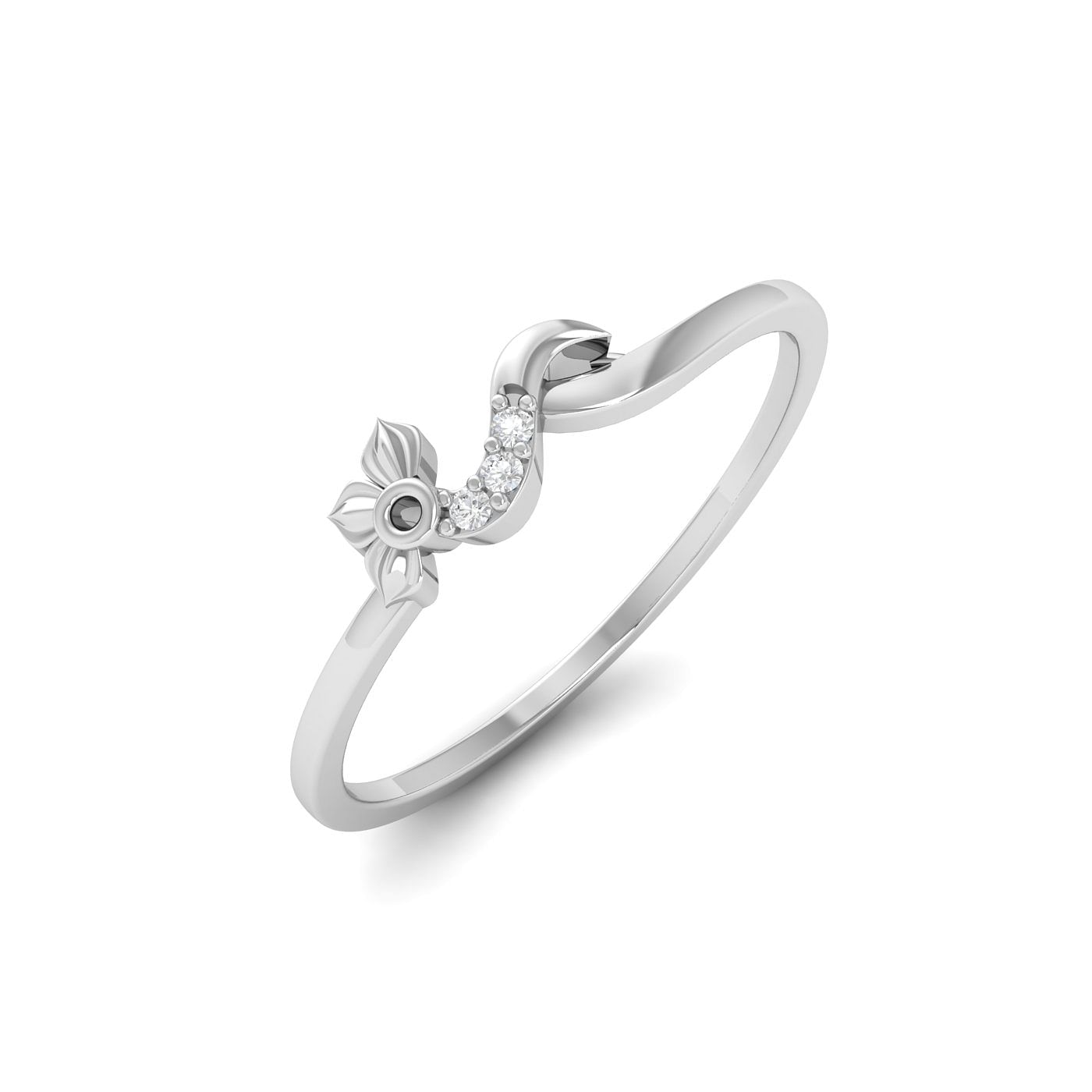 Blume Three Stone Diamond Ring 14k white gold diamond ring for her