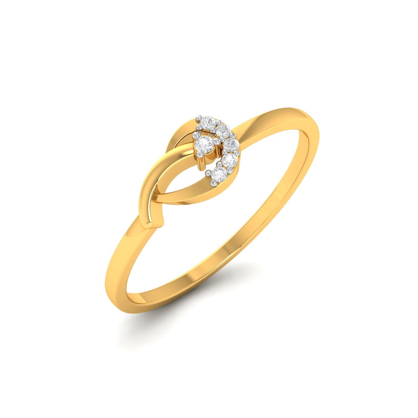 Light weight Roni Diamond Delicate Ring yellow gold for women